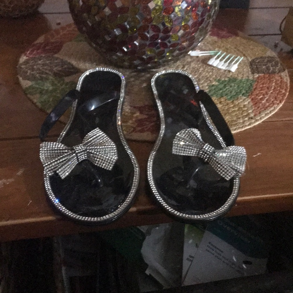 These are adorable rhinestone sandals.
